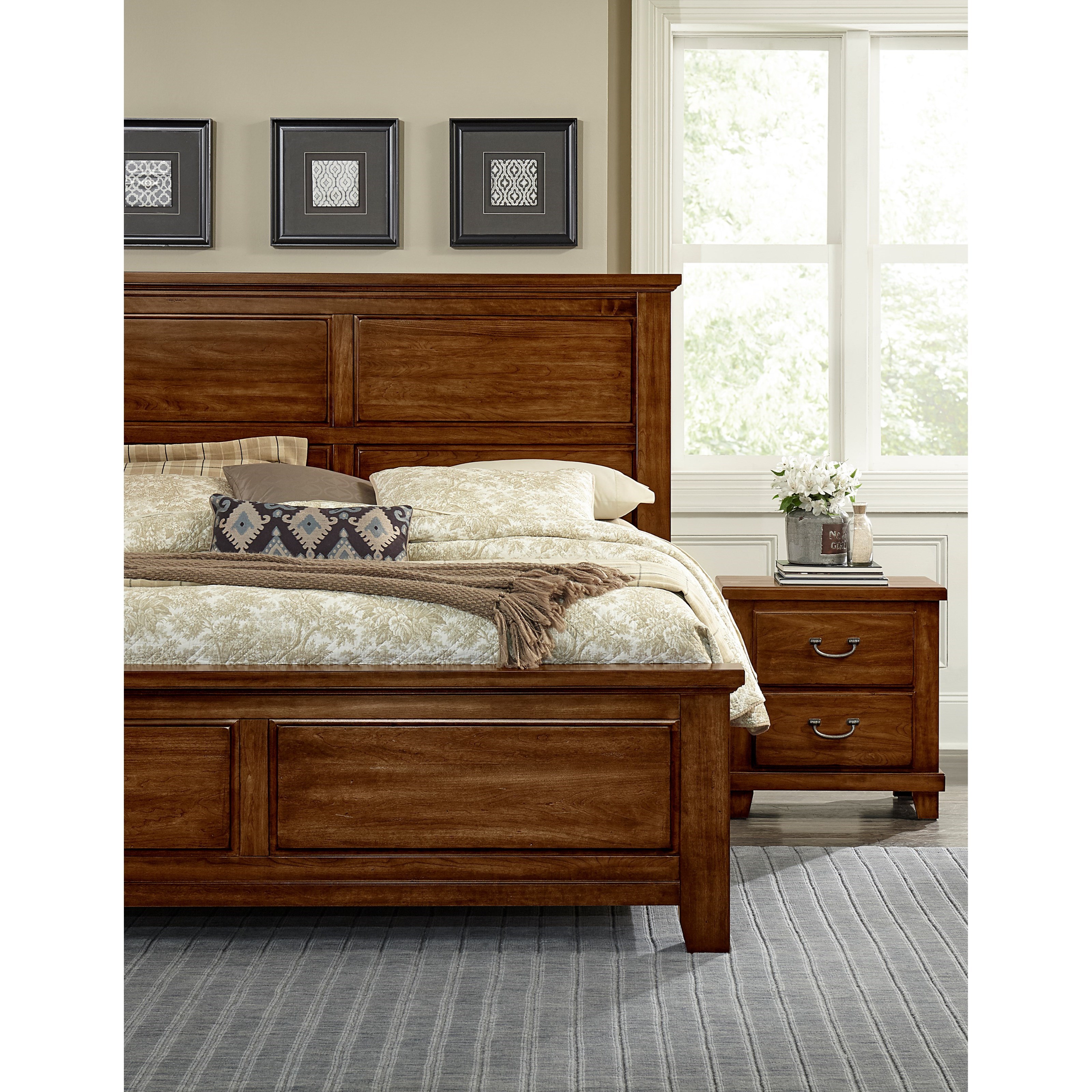 Vaughan Bassett American Cherry Solid Wood Cherry Queen Mansion Bed